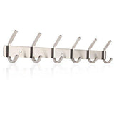 Artishook Coat Hook Wall Mounted Stainless Steel Hook Rack with 6 Dual Hanger Hooks for Coats, Hats, Scarves, Key