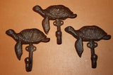 Beachcomber Home Decor Sea Turtle Coat Hook Cast Iron 5" x 4 1/2 inch Volume Priced ~ H-103