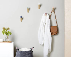 Wall Hooks set of five, Modern entryway wall hooks, coat hooks, wall hanger, decorative hook, kids coat hooks, wall hook,  WH-07 by loopdesignstudio