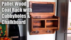 Pallet Wood Coat Rack, Cubbyholes and Chalkboard by BearWoodWork (5 years ago)