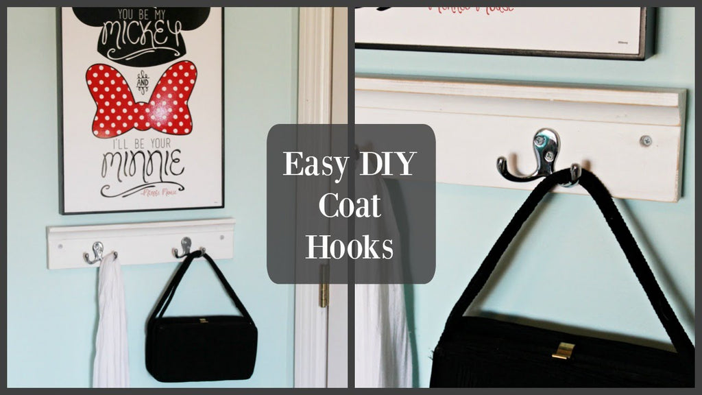 Shows you how to build a super easy, stylish coat rack from a few simple materials