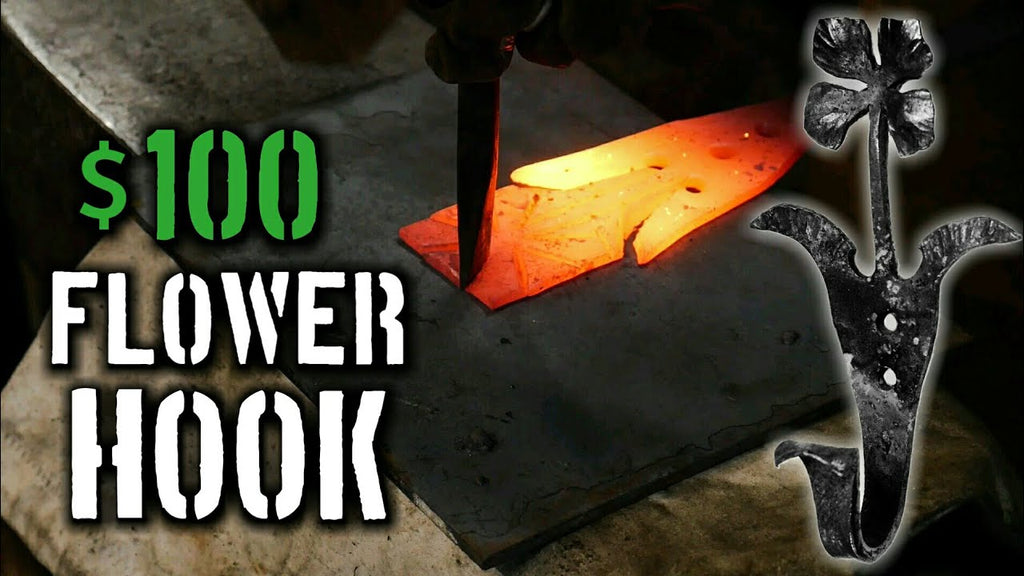This video outlines the forging a coat hook of a floral styling