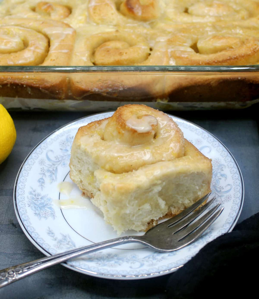 Insanely lemony, delicious and fluffy, these vegan lemon rolls with a sticky lemon glaze make a perfect start to the day