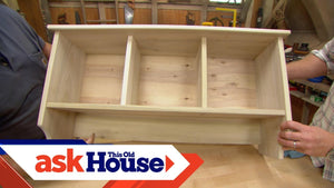 Ask This Old House general contractor Tom Silva and host Kevin O'Connor build a wall shelf for an entryway using stock poplar from a home center