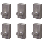 Vintage Grey Wood Peg Coat Hooks, Set of 6