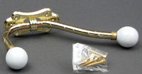 Brass with Porcelain Coat Hook