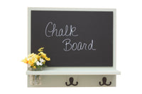 Message Board with Chalkboard, Coat Hooks and Mason Jar