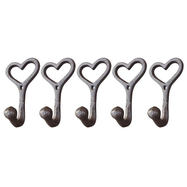 Love Style Cast Iron Wall Coat Hooks Hat Hook Hall Tree 4 1/2&quot; Brown GG007