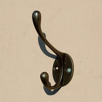 Victorian Style Cast Waxed Antique Iron Hat and Coat Hook