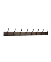 AmazonBasics Wall Mounted Standard Coat Rack, 8 Hooks, Set of 2, Espresso