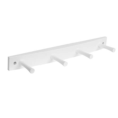 Spectrum Diversified Wood Hook Rack, 4 Peg, White