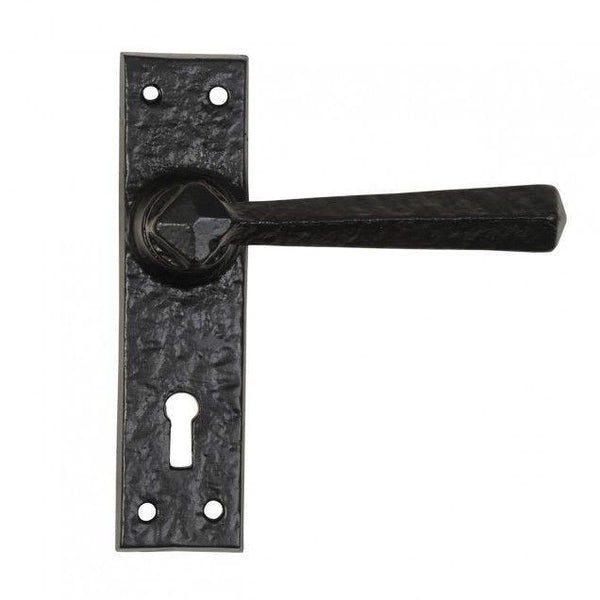 Quadrant Iron Lever Door Handle On Plain Backplate · Kirkpatrick 2445 ·