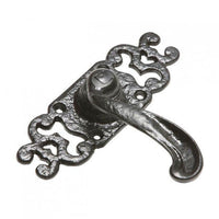 Curved Iron Lever Door Handle On Kissing Plate · Kirkpatrick 2493 ·