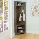 Tall Sturdy Entryway Corner Hall Tree Grey