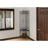 Rustic Entryway Corner Copper Metal Hall Tree Brown