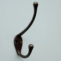 Slender Victorian Style Cast Antique Iron Hat and Coat Hook