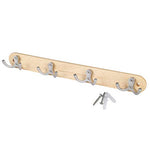 WEBI Coat Rack Wall Mounted Wood,4 Hooks for Hanging Coats,Oak Hook Rack Wall Coat Rack Coat Hanger Wall Mount for Entryway, Farmhouse,Jacket
