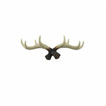 LANGUGU Vintage Deer Antlers Wall Hooks for Hanging Hat Scarf Bag Key Clothes Bathroom Kitchen Towel Holder Christmas Reindeer Deer Horns Resin Hanger Rack Wall Decoration (White)