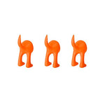 Ikea Set of 3 Dog Tail Hooks Hat Coat Key Wall Mounted Hanger (Orange)