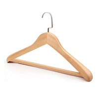 XIAOLIN Clothes Hangers Adult Wooden Non-slip Home Wardrobe Cloakroom Clothing Store Hotel 1 Pack ( Color : Wood color )