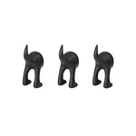 Ikea Set of 3 Dog Tail Hooks Hat Coat Key Wall Mounted Hanger (Black)