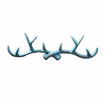 Vintage Cast Deer Antlers Wall Hooks (10 Hooks) Coat Rack Decorative for Hanging Hat Scarf Bag Key Clothes Bathroom Kitchen Towel Holder Christmas Reindeer Deer Hanger Wall Wedding Gift (Blue)