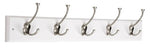 Liberty Hardware 129848 Hook Rail/Coat Rack with 5 Flared Tri Hooks, 27-Inch, White and Satin Nickel, Flat White and Satin Nickel