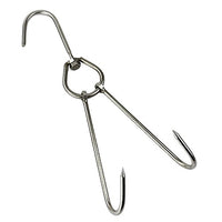 Prettyia Stainless Steel Beef Meat Hooks Roast Duck Bacon Shop Hook BBQ Storage Hanger Bread Hook Tools 10 Sizes Pick - Silver, 0.35x25cm