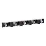 Togu Mop and Broom Holder Wall Mounted 4 Position with 5 Hooks Storage Racks Holds up to 9 Tools Utility Holders for Garage Storage Systems Broom Organizer,Black