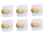Xntun Self Adhesive Wall Hooks, Coat Hook, Towel Hook, Robe Hook, 6 Pcs