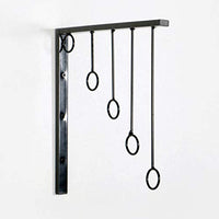 Zcx European Wrought Iron Fashion Step Clothing Rack Clothing Store Wall Metal Display Frame Retro Wall Hanger Hook (Color : Black)