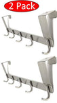 TEJATAN - Set of 2 - Over The Door Hooks (Can Also be Known as - Door Coat Hanger, Door Hook, Bathroom Door Hanger, Bathroom Hardware Accessory - Over The Door Hooks) (Set of 2 - Single Hook)