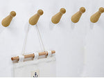 REMEE Wall Mounted Wooden Coat Hooks Vintage Handmade Craft Racks for Hanging Hat Scarf Towel Key/Organizing Cups Mugs,Beech Wood Organizer Hanger,Pack of 5(Style 2)