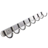 Coat Hook Rack with 8 Round Hooks - Premium Modern Wall Mounted - Ultra durable with solid steel construction, Brushed stainless steel finish, Super easy installation, Rust and water proof