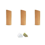 3pcs 3.15" Natural Wooden Coat Hooks Wall Mounted, Vintage Single Organizer Hangers, Handmande Craft Clothes Bag Hat Rack, Log Color