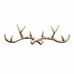 Vintage Cast Deer Antlers Wall Hooks (10 Hooks) Coat Rack Decorative for Hanging Hat Scarf Bag Key Clothes Bathroom Kitchen Towel Holder Christmas Reindeer Deer Hanger Wall Wedding Gift (Beige)