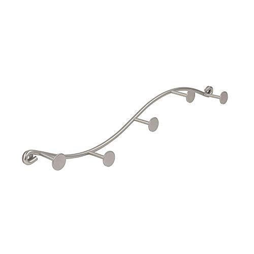 Spectrum Diversified Sweep Wall 5 Hook Single Rack, Satin Nickel