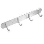 uxcell Aluminium Alloy 4 Hanger Towel Hat Coat Clothes Wall Mount Rack Hook