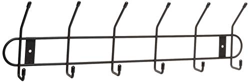 Spectrum Diversified Wall Hook Rack, 6 Hook, Black