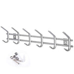 WEBI Coat Rack Wall Mounted,6 Coat Hooks for Hanging Coats,Stainless Steel Hook Rack Hook Rail Wall Coat Rack with Hooks Coat Hanger Wall Mount Coat Hooks for Entryway,Brushed Nickel