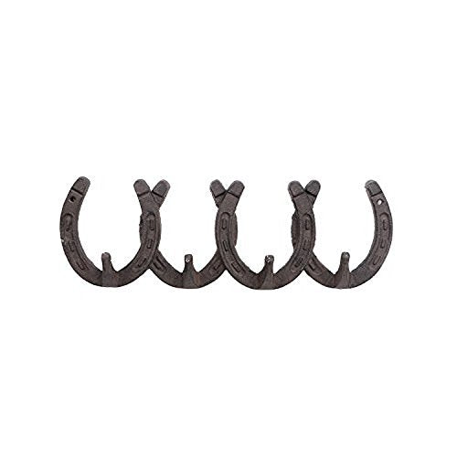 DEI Western Horseshoe Cast Iron Four Hook Wall Rack