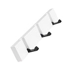 100% Natural Bamboo Coat Rack, Wall-Mounted Heavy Duty Foldable Coat Hooks, Towel Bag Key Holder Hanger Hook Rack for Entryway Bedroom Bathroom (White, 3 Hooks)