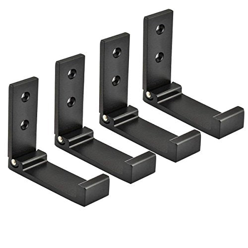Latom Foldable Wall Mount Hanging Hooks Aluminum Alloy Cloth Hanger Coat Hanger Headphones Holder Headset Wall Hanger Hook- Pack of 4