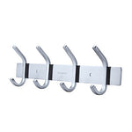 HOMEIDEAS Coat Hook Rack Wall Mounted 11-Inch Brushed Nickel SUS304 Stainless Steel Bath Towel Hook Coat Rail Double 4 Hooks