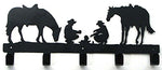 Western Cowboy Wall Hooks Decorative Hanger Horse Figure Heavy Duty Metal Coat Keys Hats Hanging Holder Outdoor Indoor Decor