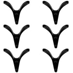 WEBI Coat Hooks,6 Black Hooks for Hanging,Double Prong V Hat Hooks for Closet,Mudroom,Bathroom