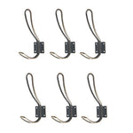 Kxtffeect 6Pcs Vintage Wall Coat Hooks, Entryway Decorative Metal Heavy Duty Wall Mounted Double Coat Hangers for Home Office School (6)