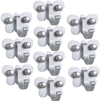 Haidong 10 Pack Space Aluminum Hooks Butterfly Hooks Bathrooms Toilets Clothes Cap and Wall Hangers