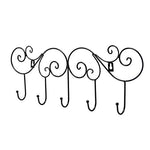 MyGift Scrollwork Metal Wall-Mounted Hook Rail, Garment Hanger Organizer Rack w/ 5 Coat Hooks