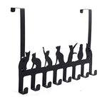 Wintek Over the Door Hook Hanger, Heavy Duty Organizer Rack for Towel, Hat,Hoodies,Coat , Cloth,Bag - 8 Hooks (Black)